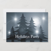 Christmas Party Blue Trees Holiday Winter Elegant Kaart (Voorkant)