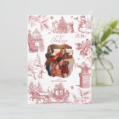 Christmas Party Chinoiserie Photo Feestdagenkaart (Staand voorkant)