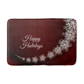 Christmas Party Crystal Snowflakes Red Rustic Badmat (Voorkant)