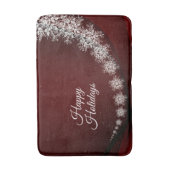 Christmas Party Crystal Snowflakes Red Rustic Badmat (Voorkant Verticaal)