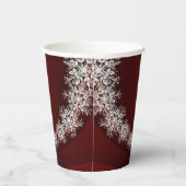 Christmas Party Crystal Snowflakes Red Rustic Papieren Bekers (Rechts)