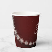 Christmas Party Crystal Snowflakes Red Rustic Papieren Bekers (Voorkant)