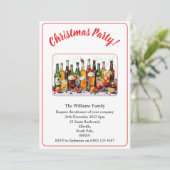 Christmas Party Drinks And Cocktails Colour Xmas Kaart (Staand voorkant)