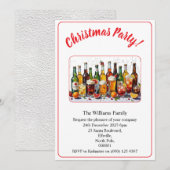 Christmas Party Drinks And Cocktails Colour Xmas Kaart (Voorkant / Achterkant)