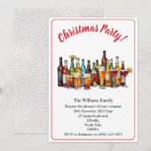 Christmas Party Drinks And Cocktails Minimal Xmas Kaart (Voorkant / Achterkant)
