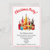 Christmas Party Drinks And Cocktails White Xmas Kaart (Voorkant / Achterkant)