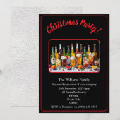 Christmas Party Drinks And Cocktails Xmas Black Kaart (Voorkant / Achterkant)