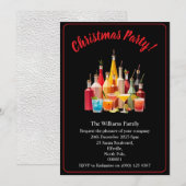 Christmas Party Drinks And Cocktails Xmas Kaart (Voorkant / Achterkant)