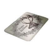 Christmas Party Floral Reindeer Golden Winter Badmat (Gekanteld)