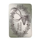 Christmas Party Floral Reindeer Golden Winter Badmat (Voorkant Verticaal)