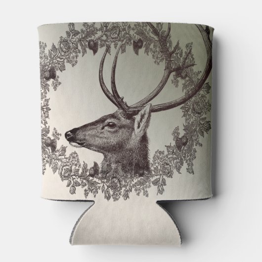 Christmas Party Floral Reindeer Golden Winter Blikjeskoeler (Achterkant)