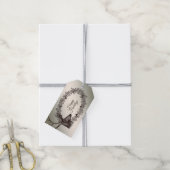 Christmas Party Floral Reindeer Golden Winter Cadeaulabel (Met Touw)