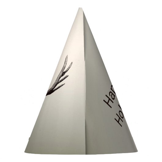 Christmas Party Floral Reindeer Golden Winter Feesthoedjes (Achterkant)