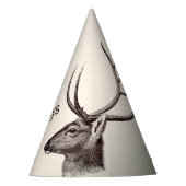 Christmas Party Floral Reindeer Golden Winter Feesthoedjes (Voorkant)