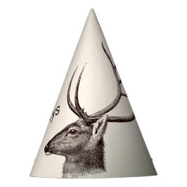 Christmas Party Floral Reindeer Golden Winter Feesthoedjes