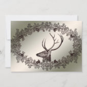 Christmas Party Floral Reindeer Golden Winter Kaart (Achterkant)