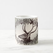 Christmas Party Floral Reindeer Golden Winter Koffiemok (Center)