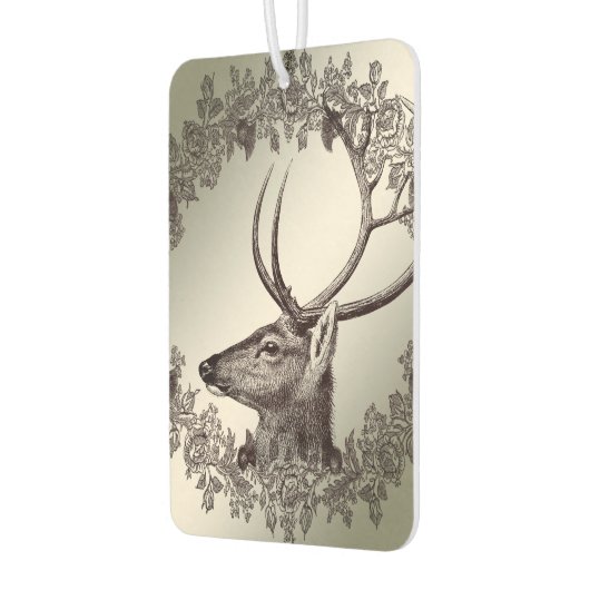 Christmas Party Floral Reindeer Golden Winter Luchtverfrisser (Links)