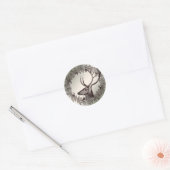 Christmas Party Floral Reindeer Golden Winter Ronde Sticker (Envelop)