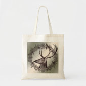 Christmas Party Floral Reindeer Golden Winter Tote Bag (Voorkant)