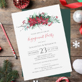 Christmas Party Floral Script Verloving Kaart