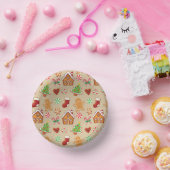 Christmas Party Gingerbread Cookies Paper Plates Papieren Kommen (Feest)
