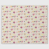 Christmas Party Gingerbread Watercolor Cadeaupapier (Vlak)