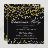 Christmas Party Gold Foil Confetti Kaart (Voorkant / Achterkant)