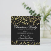 Christmas Party Gold Foil Confetti Kaart (Staand voorkant)