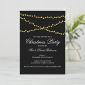 Christmas Party Gold Glowing String Lights Zwart Kaart (Staand voorkant)