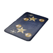 Christmas Party Golden Ornament Navy Blue Elegant Badmat (Gekanteld)