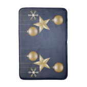 Christmas Party Golden Ornament Navy Blue Elegant Badmat (Voorkant Verticaal)