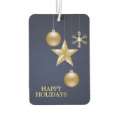 Christmas Party Golden Ornament Navy Blue Elegant Luchtverfrisser (Achterkant)