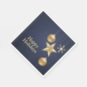 Christmas Party Golden Ornament Navy Blue Elegant Servet (Hoek)