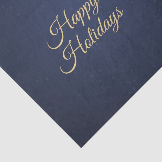 Christmas Party Golden Ornament Navy Blue Elegant Tissuepapier (Detail)