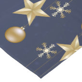 Christmas Party Golden Ornaments Navy Blue Elegant Korte Tafelloper (Hoek)