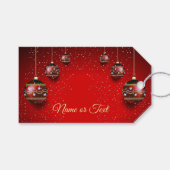 Christmas Party Golden Red Winter Holidays Elegant Cadeaulabel (Voorkant (Horizontaal))