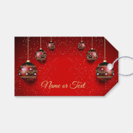 Christmas Party Golden Red Winter Holidays Elegant Cadeaulabel