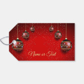 Christmas Party Golden Red Winter Holidays Elegant Cadeaulabel (Achterkant Horizontaal)