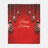 Christmas Party Golden Red Winter Holidays Elegant Fleece Deken (Voorkant)
