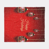 Christmas Party Golden Red Winter Holidays Elegant Fleece Deken (Voorkant (Horizontaal))