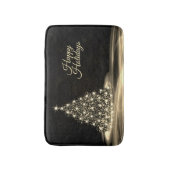 Christmas Party Golden Shiny Tree Winter Black Badmat (Voorkant Verticaal)