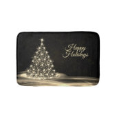 Christmas Party Golden Shiny Tree Winter Black Badmat (Voorkant)