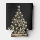 Christmas Party Golden Shiny Tree Winter Black Blikjeskoeler (Voorkant)