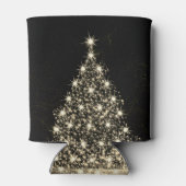 Christmas Party Golden Shiny Tree Winter Black Blikjeskoeler (Achterkant)