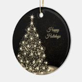 Christmas Party Golden Shiny Tree Winter Black Keramisch Ornament (Links)
