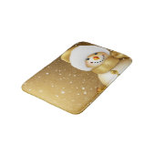Christmas Party Golden Snowman Snowflakes Holidays Badmat (Gekanteld)