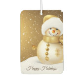Christmas Party Golden Snowman Snowflakes Holidays Luchtverfrisser (Voorkant)