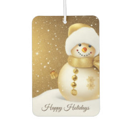 Christmas Party Golden Snowman Snowflakes Holidays Luchtverfrisser
