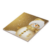 Christmas Party Golden Snowman Snowflakes Holidays Tegeltje (Zijkant)